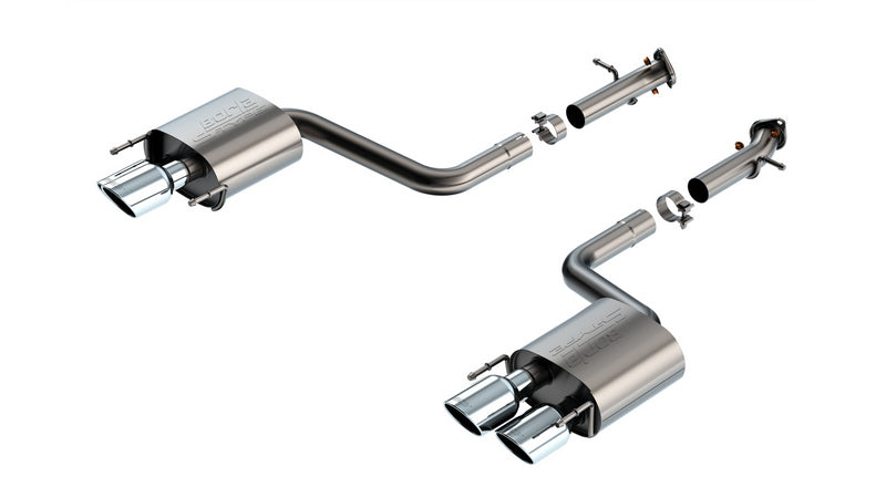 BORLA 11981 Вихлопна система Axle-Back S-Type 2.50" D RD RL AC SR Наконечники: 4.0" RD X 8.0" Яскравий хром для LEXUS RC F 2015-2024 / IS 500 5.0L V8 2015-2024 Photo-0