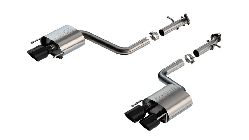 BORLA 11981BC Вихлопна система Axle-Back S-Type 2.50" D RD RL AC SR Наконечники: 4.0" RD X 8.0" Чорний хром для LEXUS RC F 2015-2024 / IS 500 5.0L V8 2015-2024 Photo-0