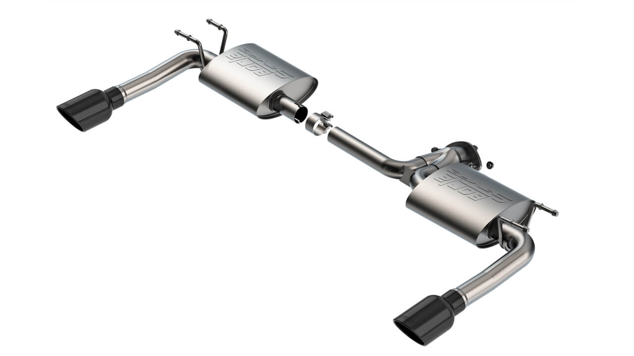 BORLA 11982BC Вихлопна система Axle-Back 2.25", 2" S-TYPE S RD RL AC BC SR Наконечник: 4" RD X 8" Чорний хром для MAZDA 3 2.5L 4 Cyl 2019-2023 Photo-0