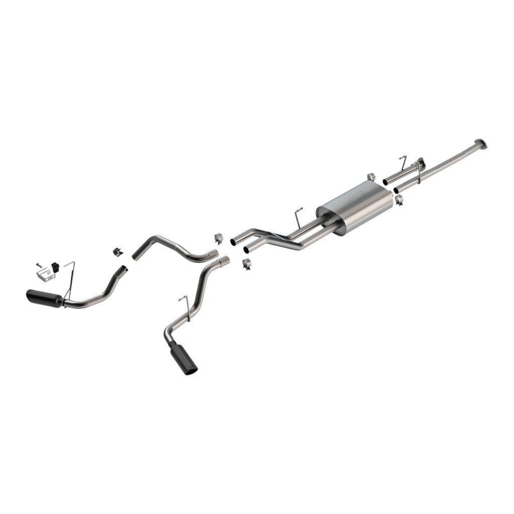 BORLA 140332BC Вихлопна система Cat-Back 2.25", Touring (наконечники 4", чорний хром) для TOYOTA Tundra 4.6L / 5.7L 2009-2021 Photo-0