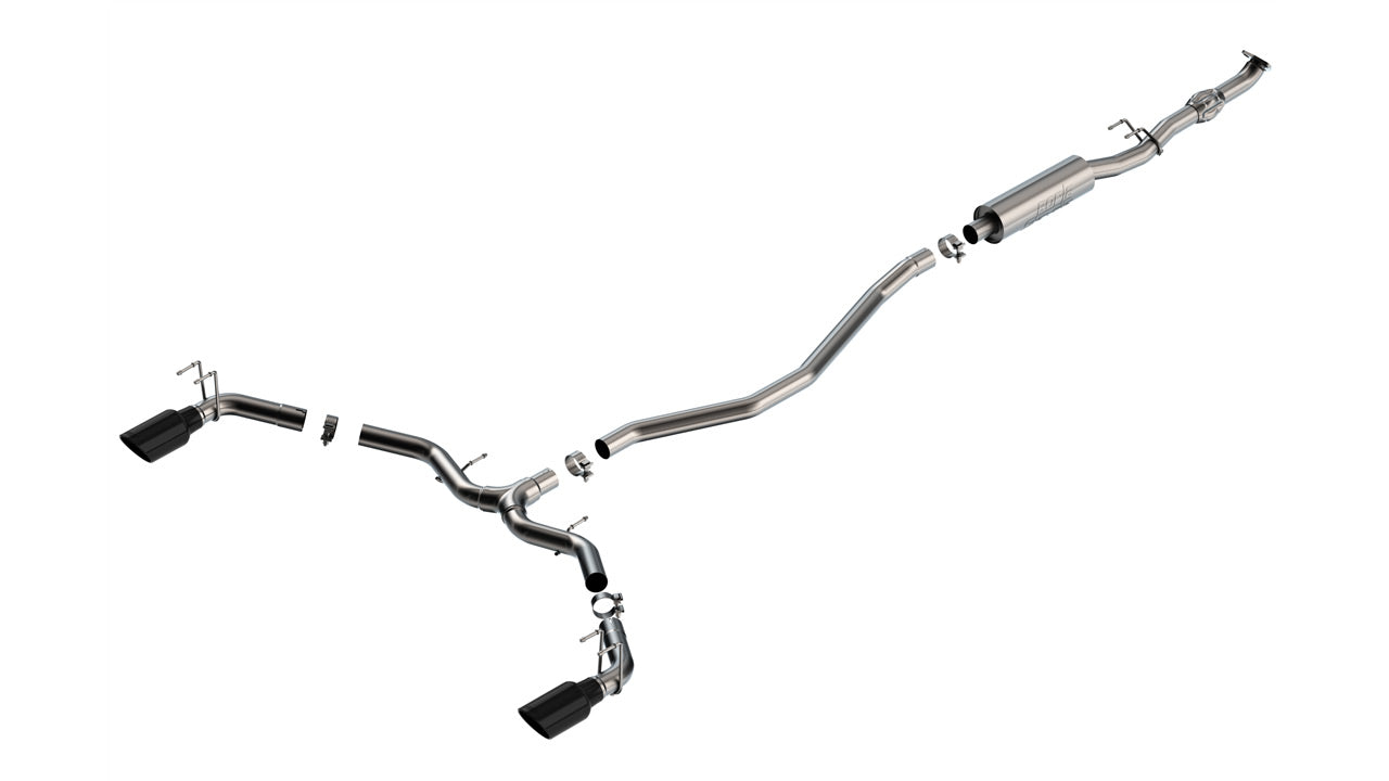 BORLA 140922BC Вихлопна система Cat-Back S-TYPE 2.50", TIP 4.5" Чорний хром, нержавіюча сталь T-304 для HONDA Civic 1.5L/ ACURA Integra 2022-2023 Photo-0