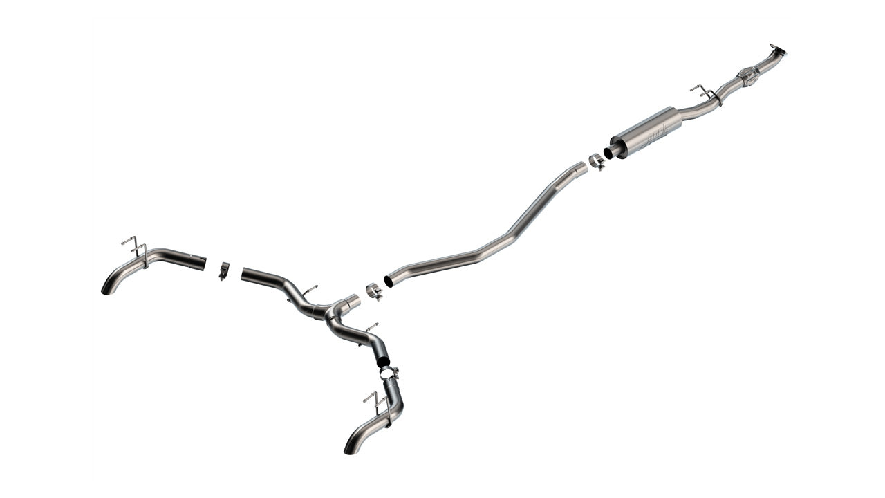 BORLA 140928 Вихлопна система Cat-Back S-TYPE 2.50", TIP 2.50" Матова нержавіюча сталь T-304 (поворотні наконечники) для HONDA Civic EX/ Touring 1.5L 2022-2023 Photo-0