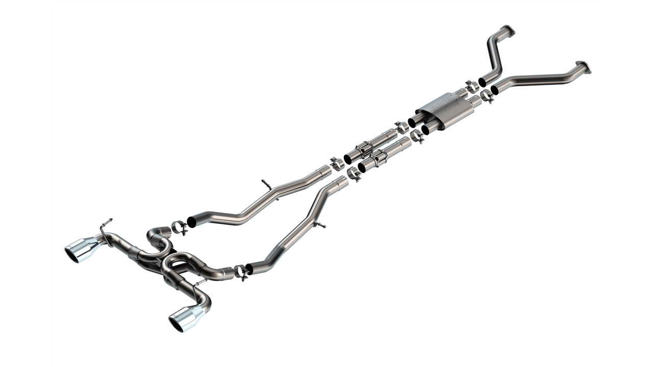 BORLA 140930 Вихлопна система Cat-Back ATAK 2.50" S RD RL AC PH SR Наконечник: 4.50" RD X 7.75" Полірована нержавіюча сталь T-304 для NISSAN Z 2024 Photo-0
