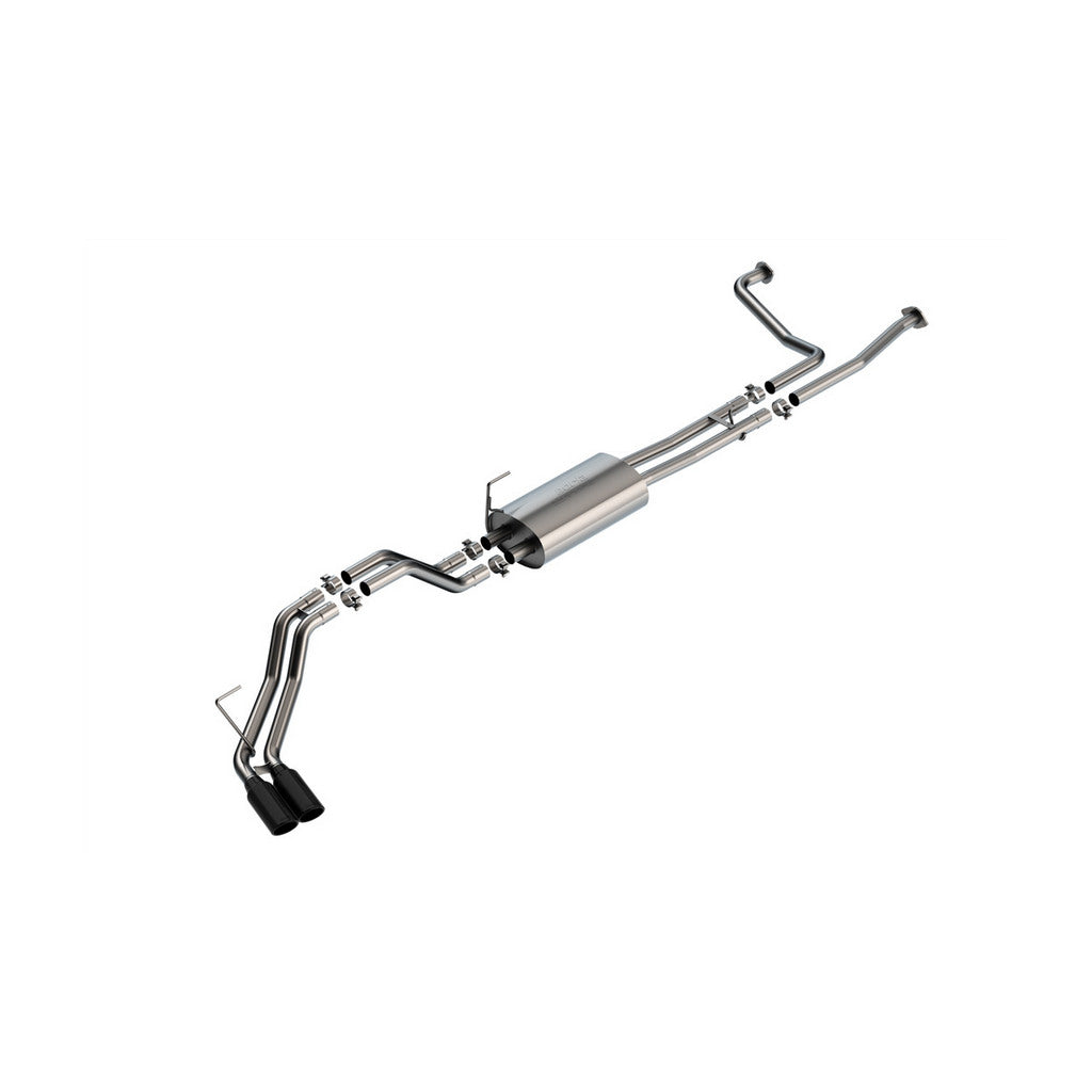 BORLA 140946BC Вихлопна система Cat-Back 2.25" S-Type (наконечники з чорного хрому 4") для NISSAN Titan XD 5.6L 2016-2024 Photo-0