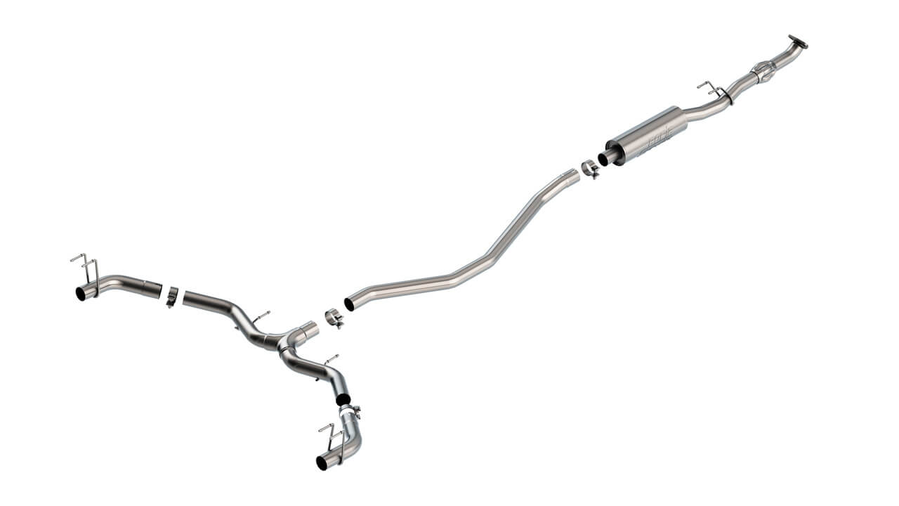 BORLA 140966 Вихлопна система Cat-Back 2.5" S-TYPE, Reuse O.E. Наконечники Valance для HONDA Civic Sport Touring 1.5L 4 Cyl Turbo AT/MT FWD 4 DR Hatchback 2022-2024 Photo-0
