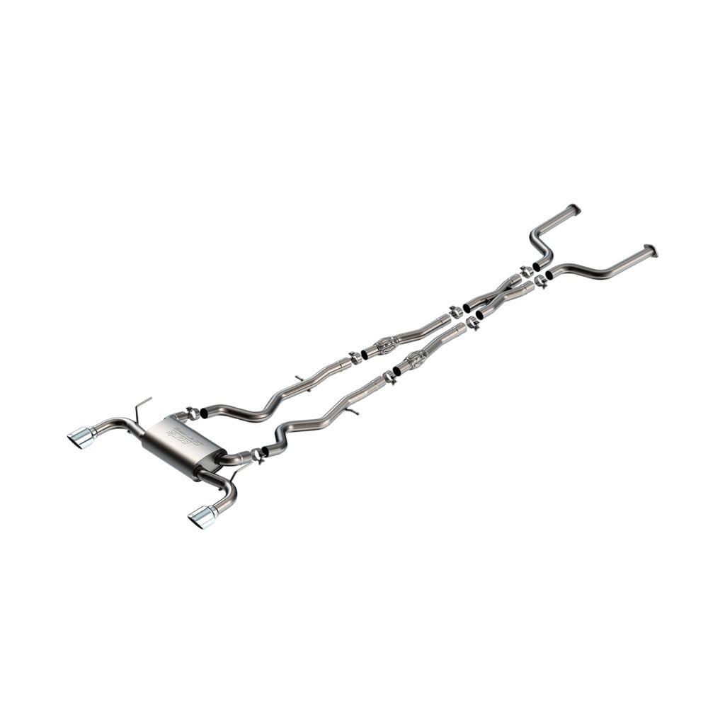 BORLA 140977 Вихлопна система Cat-Back 2.50", S-Type (наконечники 4.50" RD x 6.00", яскравий хром) для INFINITI Q50 2016-2024 3.0L V6 2016-2024 Photo-0