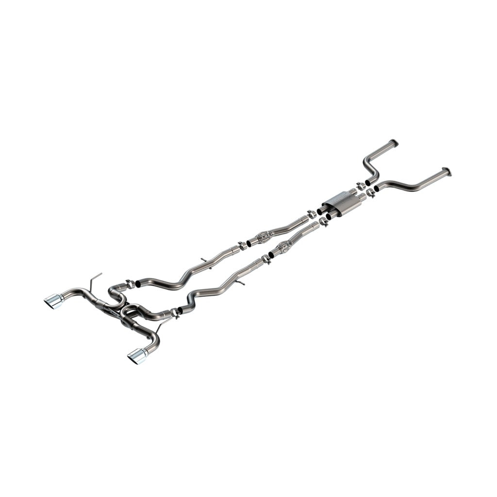 BORLA 140978 Вихлопна система Cat-Back 2.50", ATAK (наконечники 4.50" RD x 6.00", яскравий хром) для INFINITI Q50 3.0L V6 2016-2024 Photo-0