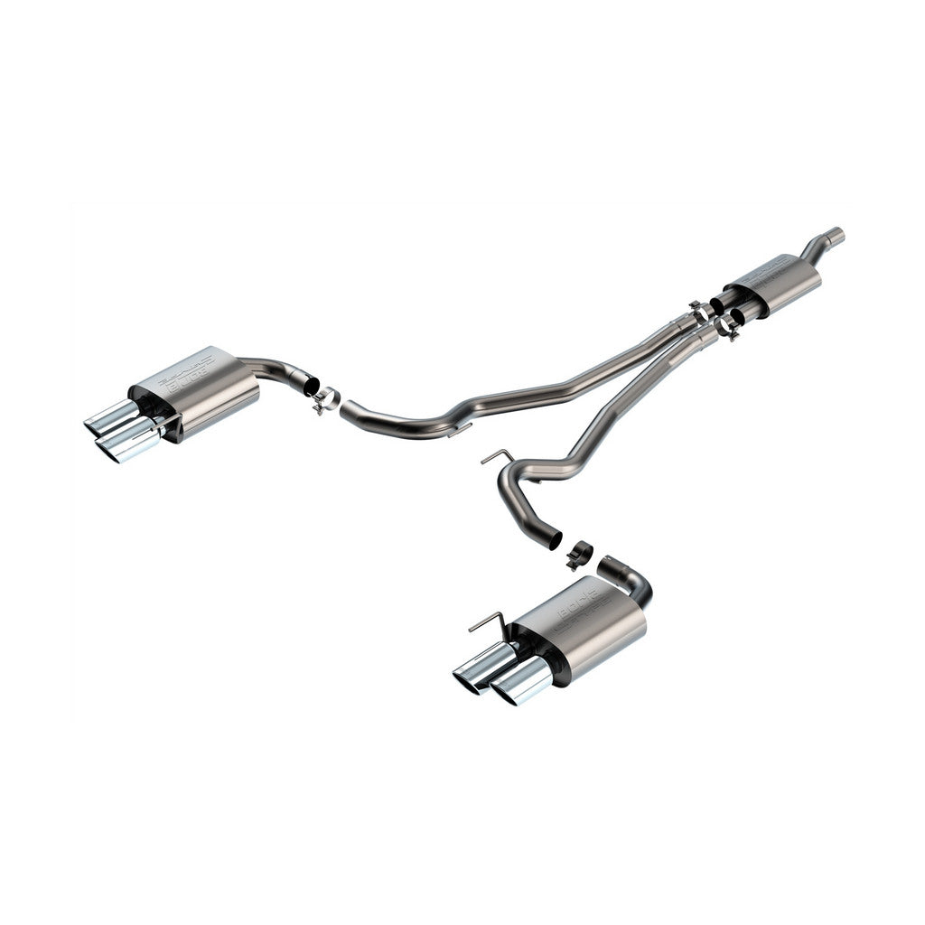 BORLA 140981 Вихлопна система Cat-Back 2.50" S-Type (наконечники з яскравого хрому 4") для FORD Mustang 2.3L EcoBoost 2024 Photo-0