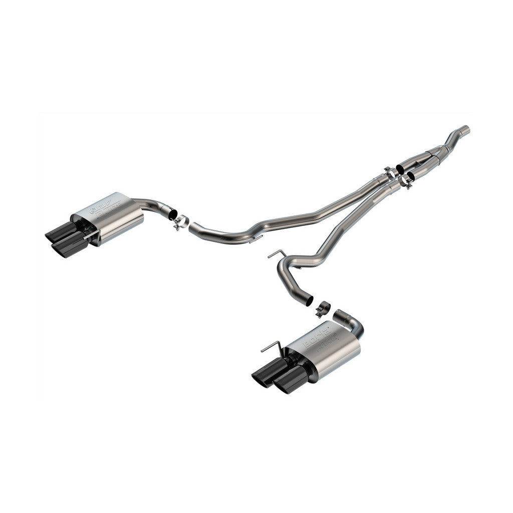 BORLA 140982BC Вихлопна система Cat-Back 2.50" ATAK (наконечники з чорного хрому 4") для FORD Mustang 2.3L EcoBoost 2024 Photo-0