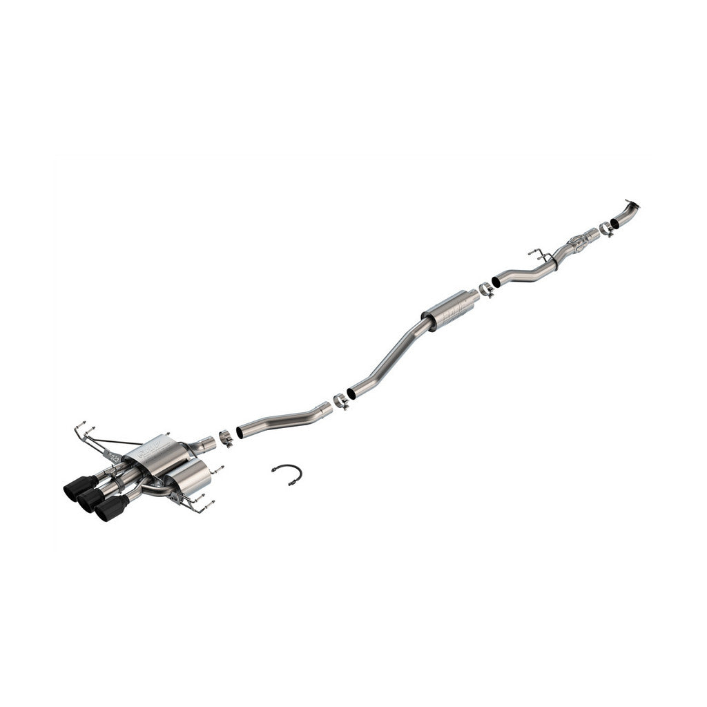 BORLA 140986CB Вихлопна система Cat-Back 3", 2.25" ATAK (наконечники з нержавіючої сталі з чорним покриттям 4.5", 4") для ACURA Integra Type S 2.0L 2024 Photo-0