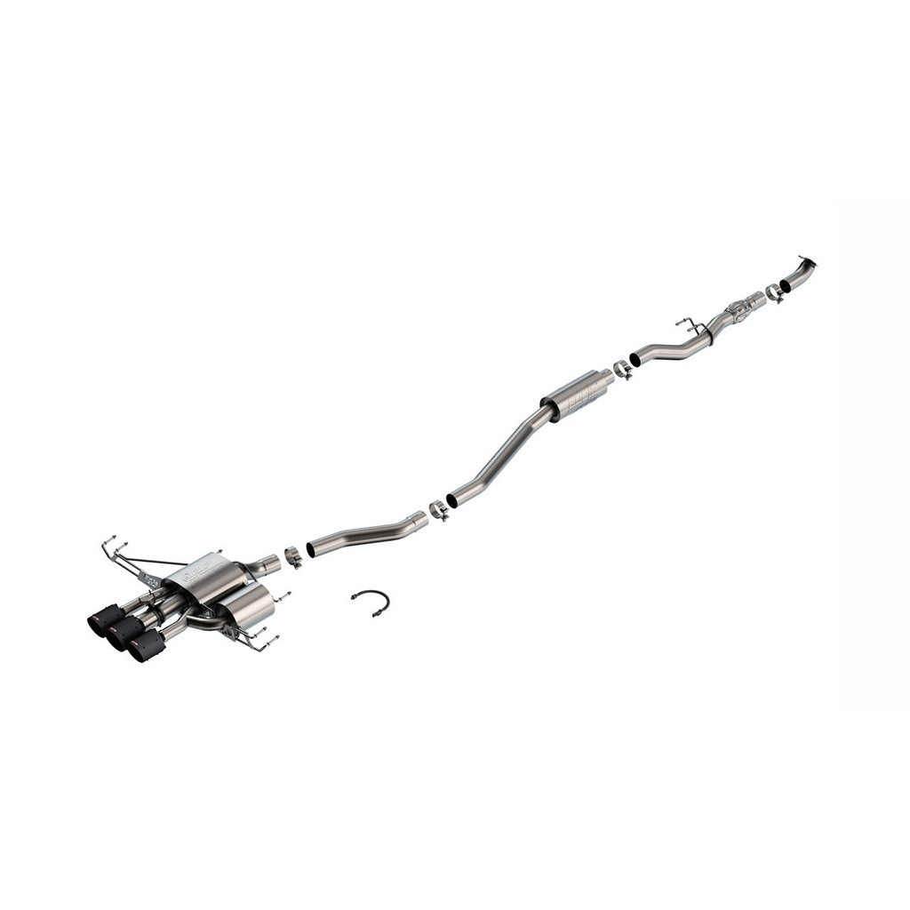 BORLA 140986CFBA Вихлопна система Cat-Back 3", 2.25" ATAK (наконечники з вуглецевого волокна 4.5", 4") для ACURA Integra Type S 2.0L 2024 Photo-0