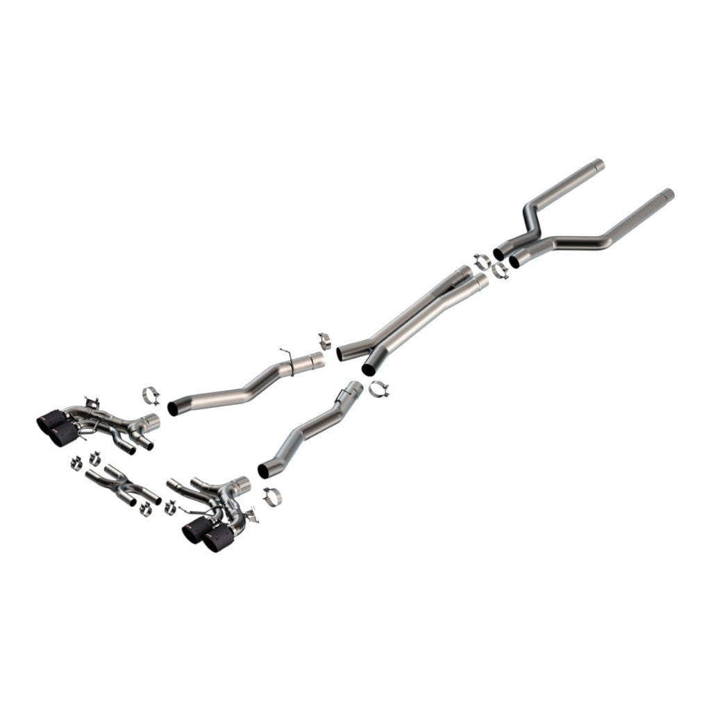 BORLA 140988CFBA Вихлопна система Cat-Back 3.50", 3.00", 2.00", ATAK (наконечники 4.5", чорний карбон) для BMW M8 (F93) Photo-0