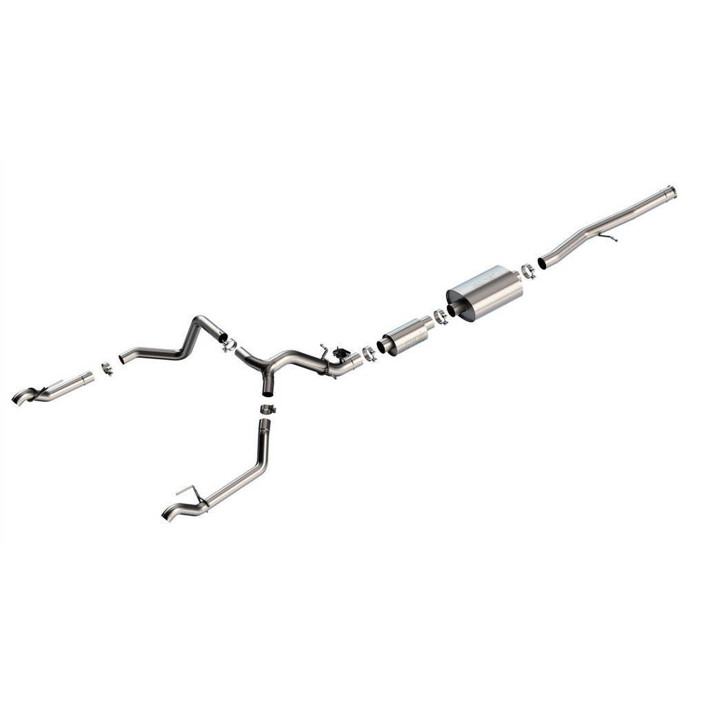 BORLA 140993 Вихлопна система Cat-Back 2.75" S-Type (без наконечників) для CHEVROLET Silverado 1500 2024 / GMC Sierra 1500 2024 Photo-0