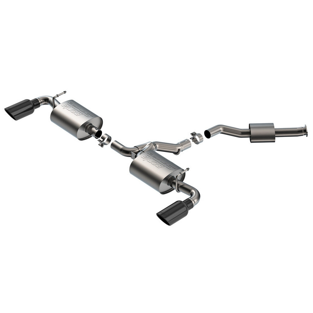 BORLA 141010BC Вихлопна система Cat-Back S-Type, 2.25\" (насадки 4\", чорний хром) для TOYOTA RAV4 Hybrid 2.5L 2019-2025 Photo-0