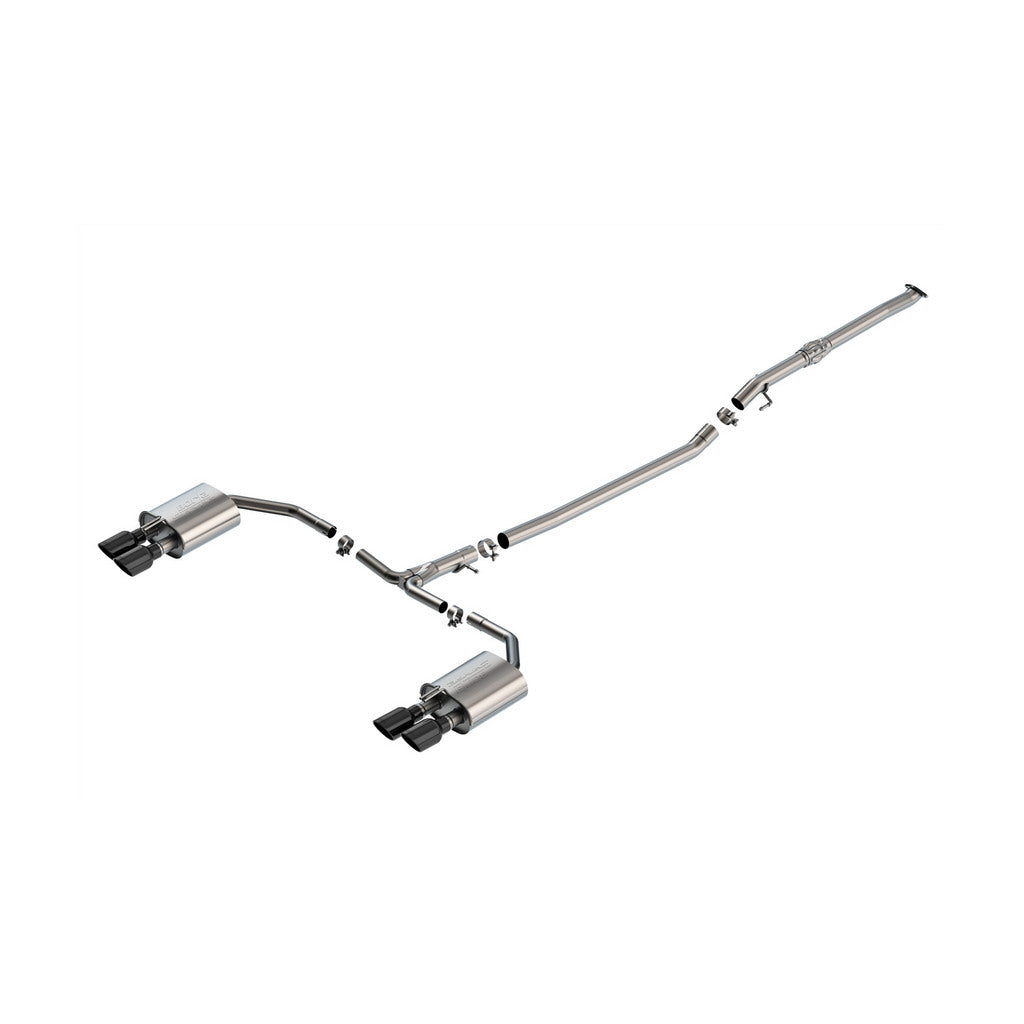 BORLA 141014BC Вихлопна система Cat-Back 2.75", S-Type (наконечники 3.5", чорний хром) для KIA K5 GT 2025- Photo-0