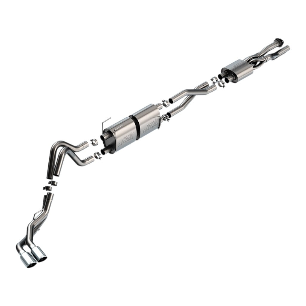 BORLA 141016 Вихлопна система Cat-Back 2.75", S-Type (насадки 4.5", світлий хром) для FORD F-250 / F-350 Super Duty 2020-2026 Photo-0