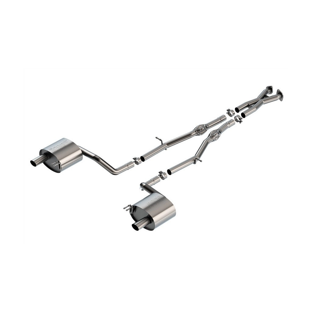 BORLA 141018 Вихлопна система Cat-Back 2.25", S-Type (наконечники 3.31 x 2.13, матова сталь) для GENESIS G70 3.3L 2019-2021 Photo-0