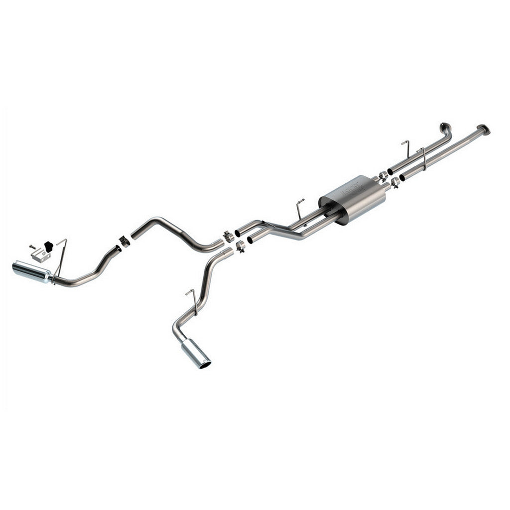 BORLA 141022 Вихлопна система Cat-Back 2.25", ATAK (насадки 4", світлий хром) для TOYOTA Tundra 5.7L V8 2007-2008 Photo-0