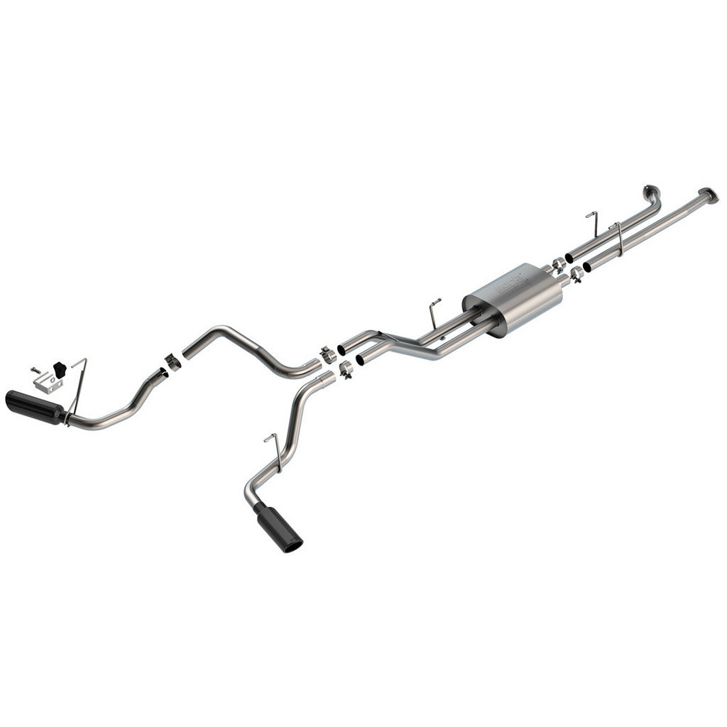 BORLA 141022BC Вихлопна система Cat-Back 2.25", ATAK (насадки 4", чорний хром) для TOYOTA Tundra 5.7L V8 2007-2008 Photo-0