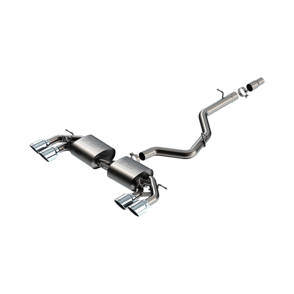 BORLA 141029 Вихлопна система Cat-Back 3", 2.50", S-Type (насадки 4.5", світлий хром) для VW Golf R (Mk8) 2022-2025 Photo-0