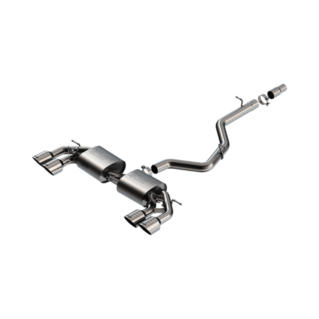BORLA 141029SB Вихлопна система Cat-Back 3", 2.50", S-Type (насадки 4.5", шліфована сталь) для VW Golf R (Mk8) 2022-2025 Photo-0