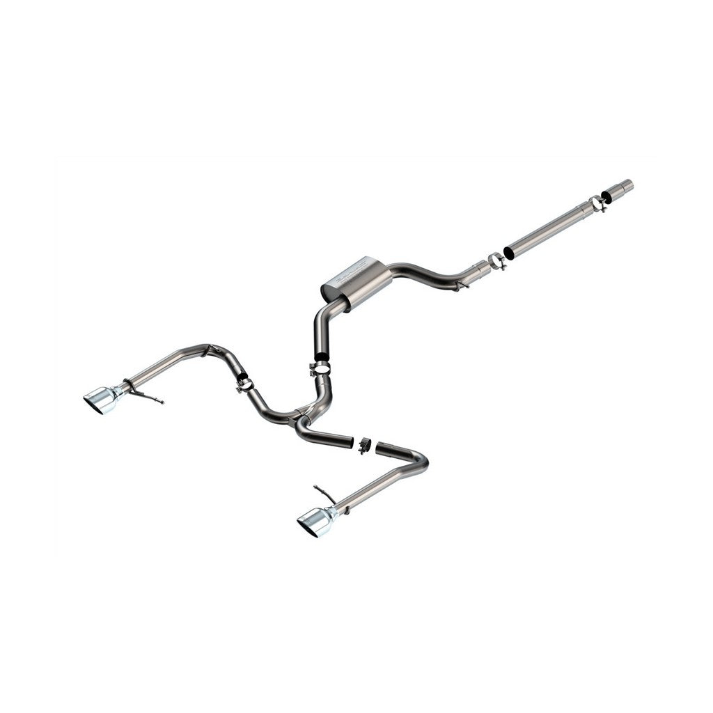 BORLA 141033 Вихлопна система Cat-Back 3", 2.25", S-Type (наконечники 5", світлий хром) для VW GLI 2022- Photo-0