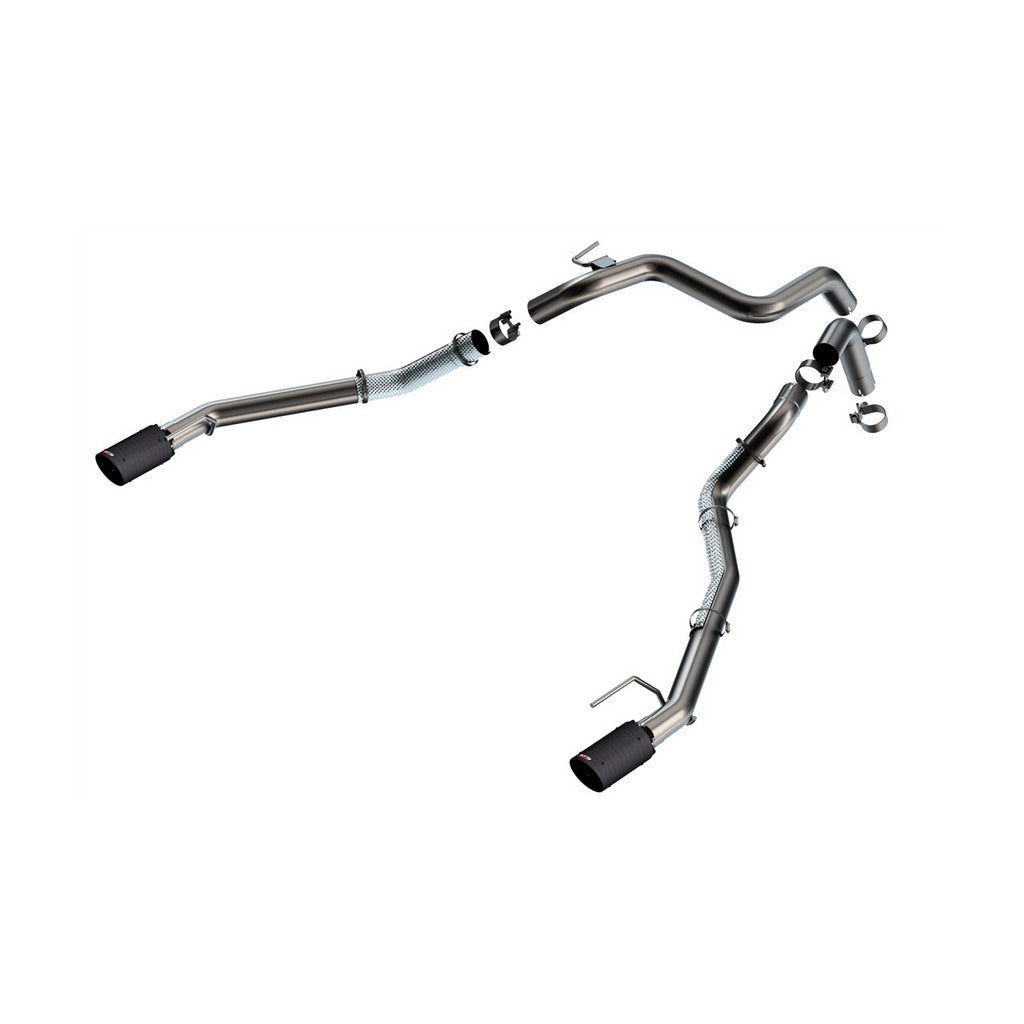 BORLA 60743CFBA Комплект кінцевих труб (наконечники 4", карбон з чорним центром) для FORD Ranger Raptor 2024- Photo-0