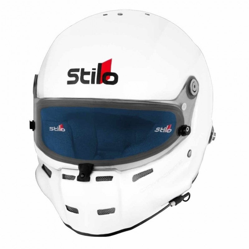 STILO AA0700CG2T550102 Шолом закритий ST5F COMPOSITE, вбудований мікрофон, HANS, SA2020 / FIA, білий / синій, р-р 55 Photo-0