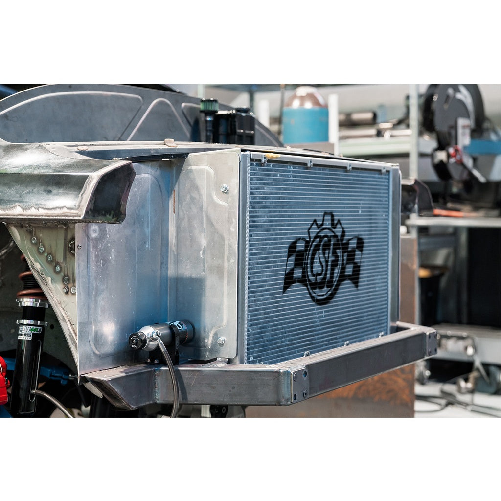 CSF 8374 Подвійний радіатор з кожухом + 14-дюймові безщіткові вентилятори SPAL і джгути проводів Photo-20