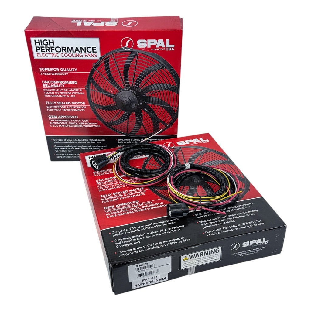 CSF 8374 Подвійний радіатор з кожухом + 14-дюймові безщіткові вентилятори SPAL і джгути проводів Photo-10