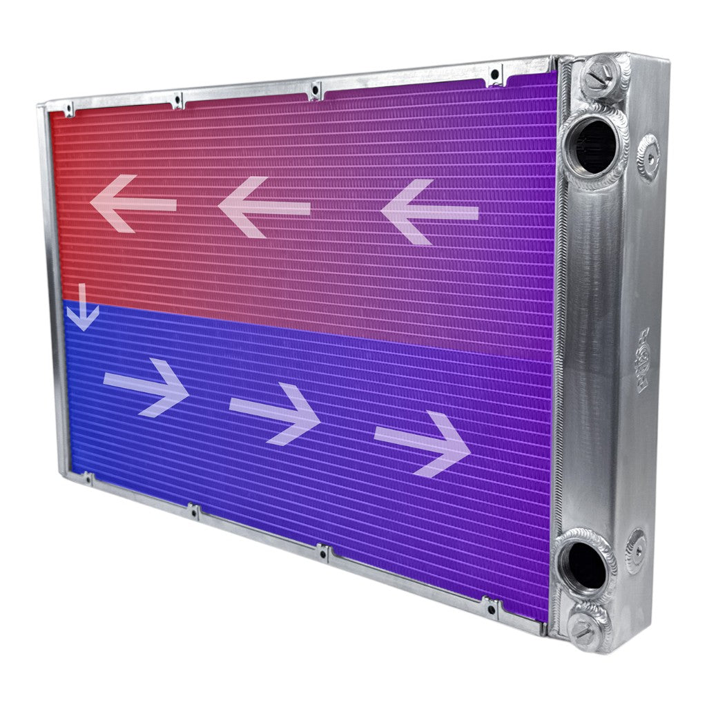 CSF 8374 Подвійний радіатор з кожухом + 14-дюймові безщіткові вентилятори SPAL і джгути проводів Photo-15