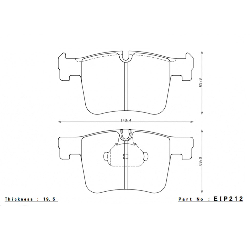 ENDLESS EIP212MA45B Передні гальмівні колодки для BMW 328i / 330d (F30) 2012-2019 Photo-1