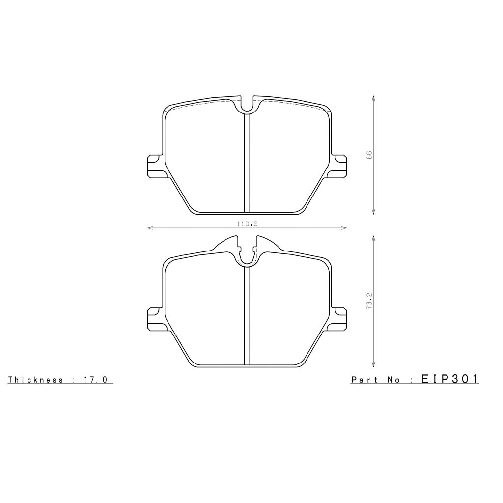 ENDLESS EIP301MX72 Задні гальмівні колодки для BMW M340i xDrive (G20) / M440i xDrive (G22) Photo-1
