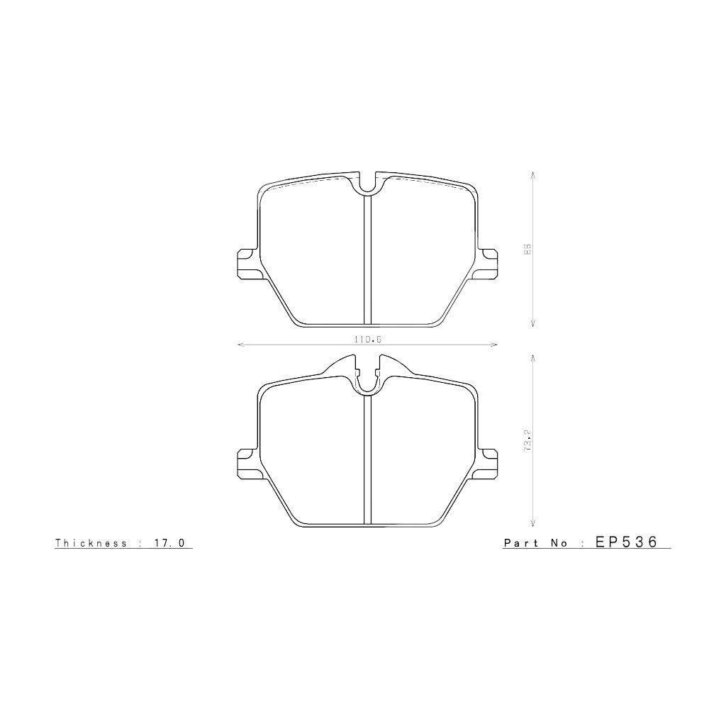 ENDLESS EP536MX72PL Задні гальмівні колодки MX72PLUS для TOYOTA GR Supra A90 Photo-1