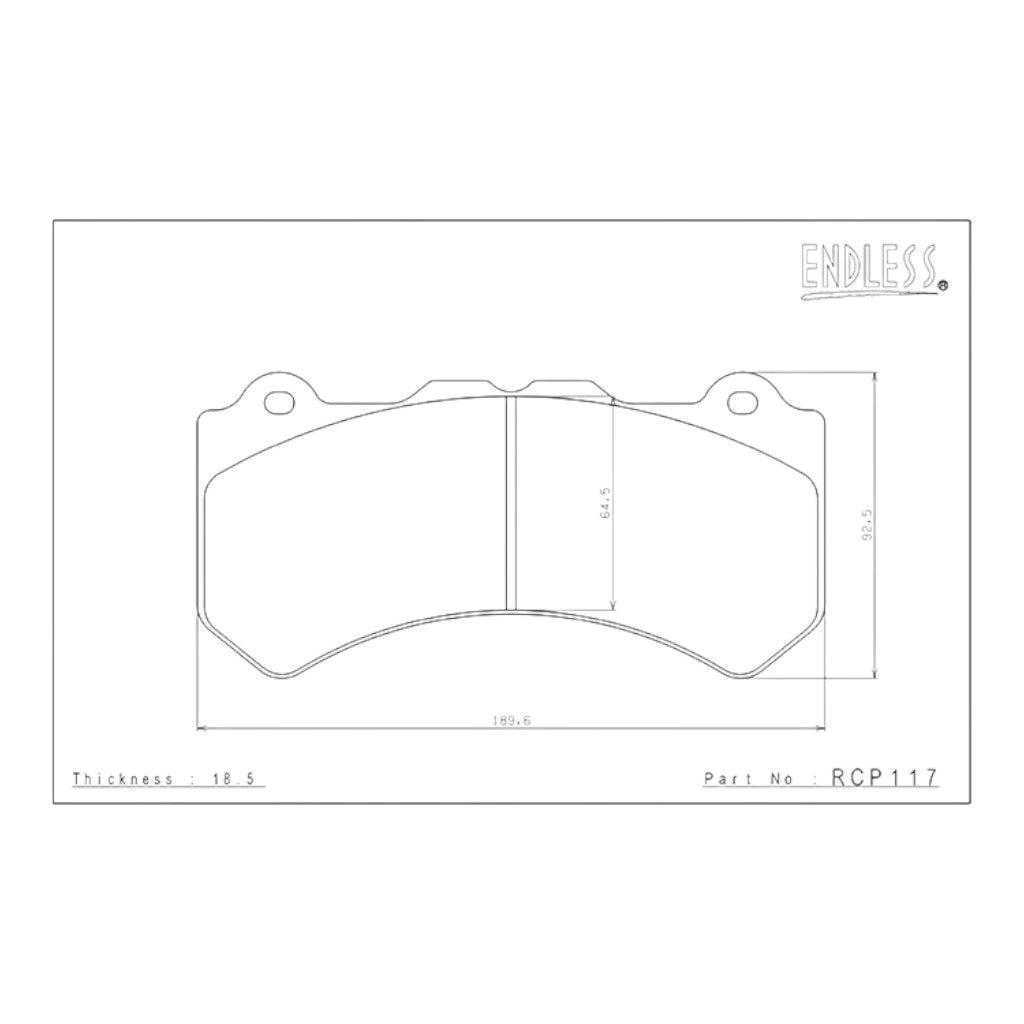 ENDLESS RCP117MXPL Передні гальмівні колодки компаунд MX72 Plus для NISSAN GT-R (R35)/DODGE Challenger Hellcat/392/ AUDI RS6 (C6/4F) Photo-1