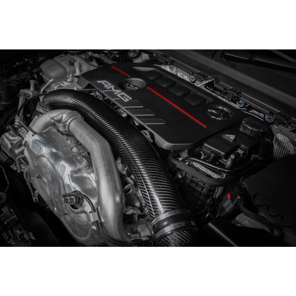 EVENTURI EVE-A35FL-CF-CHG Вхідний пайп турбіни (карбон) для MERCEDES-BENZ A35 AMG / CLA35 AMG / GLA35 / GLB35 гібридні версії 2023+ Photo-8
