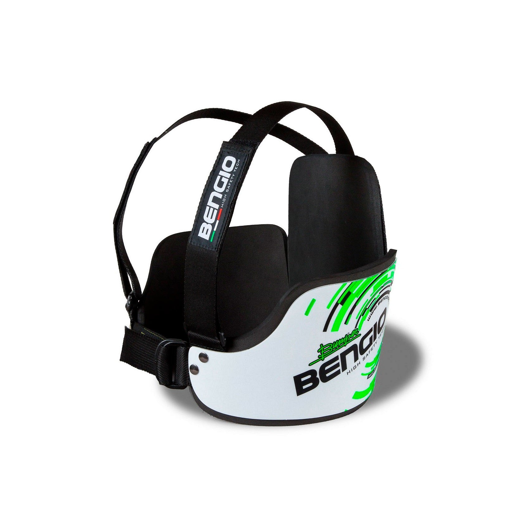 BENGIO STDLDPLSMWG BUMPER Lady Plus Захист ребер для картингу, білий/зелений, розмір S/M Photo-0