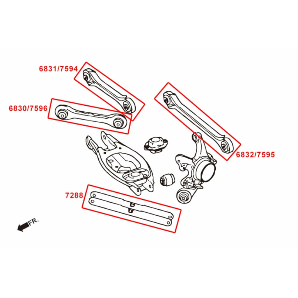 HARDRACE 7288 К-т із двох задніх поздовжніх важелів для BMW 1 Series (E81 / E82 / E87 / E88) 2004-2011 / 3 Series (E90 / E91 / E92 / E93) 2005-2011 Photo-1
