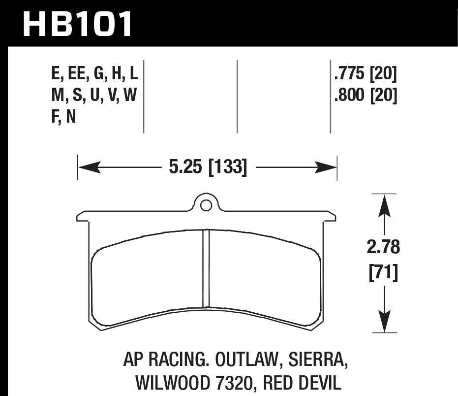 HAWK HB101D.800 Гальмівні Колодки ER-1 Endurance Racing Photo-2 