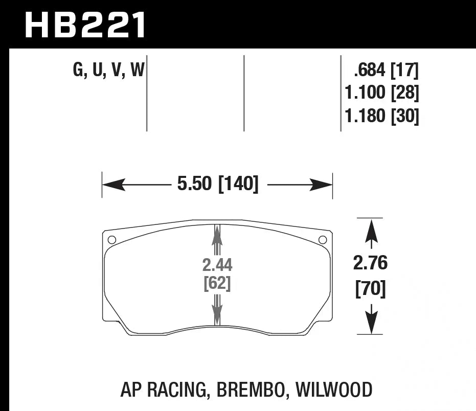 HAWK HB221D1.10 Гальмівні Колодки Задні ER-1 Endurance Racing для SAAB 9-5 Aero 2.3L 2009/ BMW Z4 Roadster 3.0i 3.0L 2006 Photo-1
