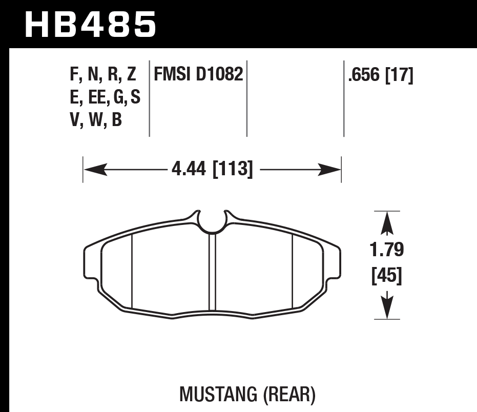 HAWK HB485D.656 Гальмівні Колодки Задні ER-1 Endurance Racing для FORD Mustang GT 5.0L 2014 Photo-1