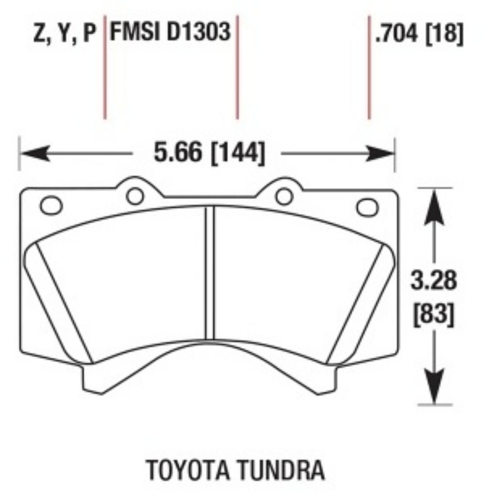 HAWK HB589Y.704 Передні гальмівні колодки LTS для TOYOTA Land Cruiser 200 (J20) / LEXUS LX (J200) 2008-2021 Photo-1
