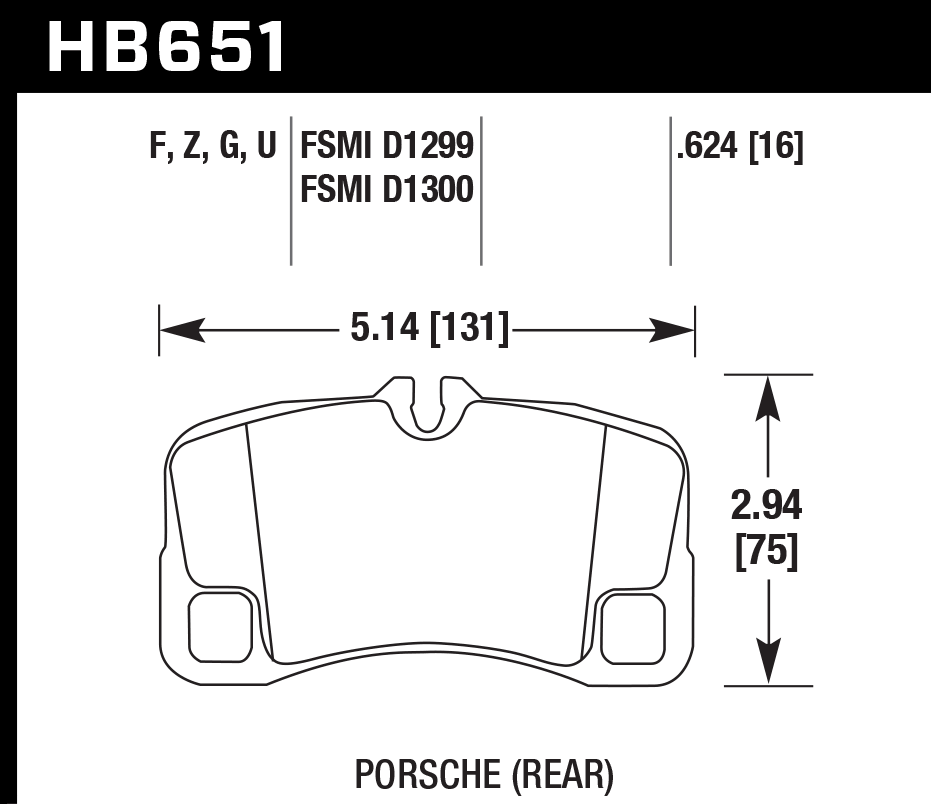 HAWK HB651D.624 Гальмівні Колодки Задні ER-1 Endurance Racing для PORSCHE 911 Turbo S 3.8L 2011-2013 Photo-1