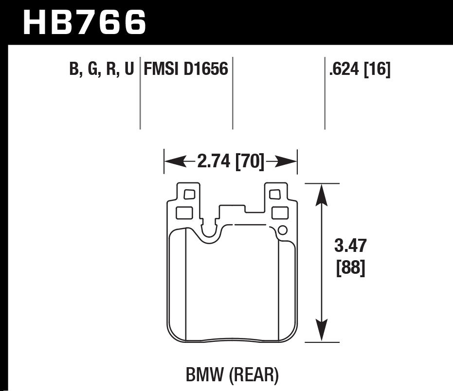 HAWK HB766D.624 Гальмівні Колодки Задні ER-1 Endurance Racing для BMW M240i xDrive Base 3.0L 2020 Photo-2 