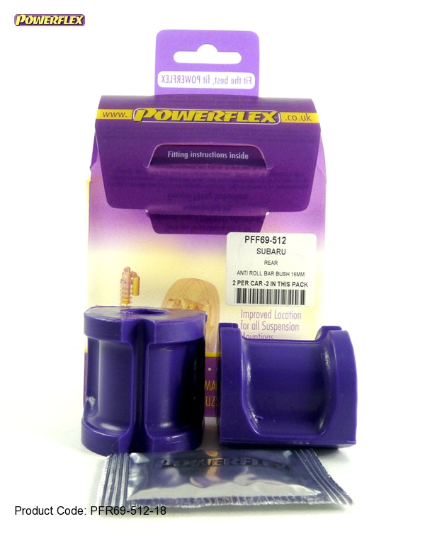 POWERFLEX PFR69-512-18 x2 Втулка заднього стабілізатора поперечної стійкості 18 мм для SUBARU Impreza включаючи WRX, STi (08+) Photo-0