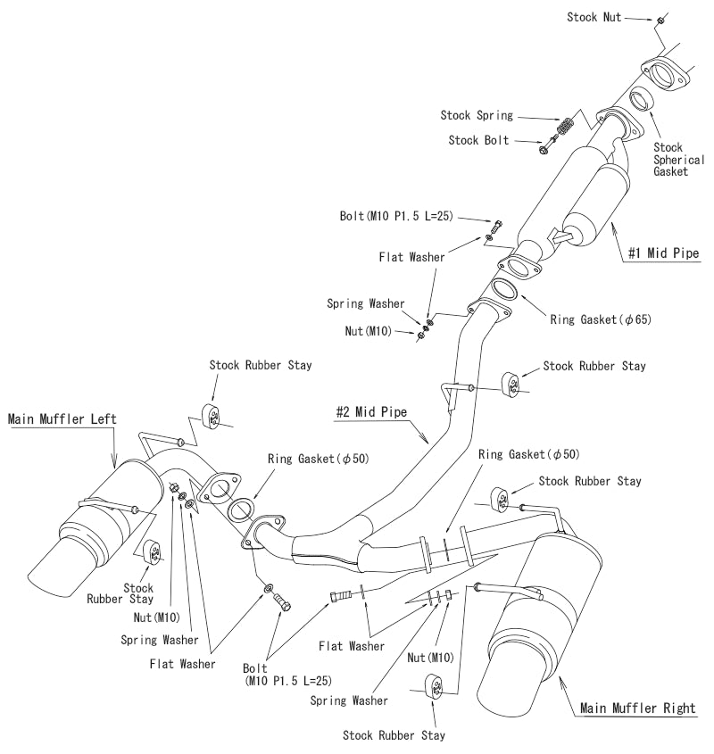 HKS 32016-BT004 Вихлопна система HI-POWER SPEC-L для TOYOTA GR86, SUBARU BRZ Photo-2