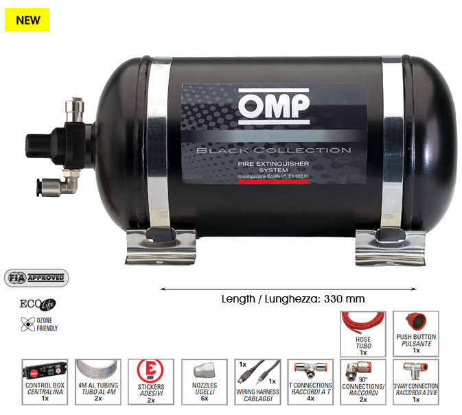OMP CE0-SST1-A01 (CESST1) Система пожежогасіння (FIA) CESST1, електрична, сталь, 4,25л, діам.160мм, піна Photo-0