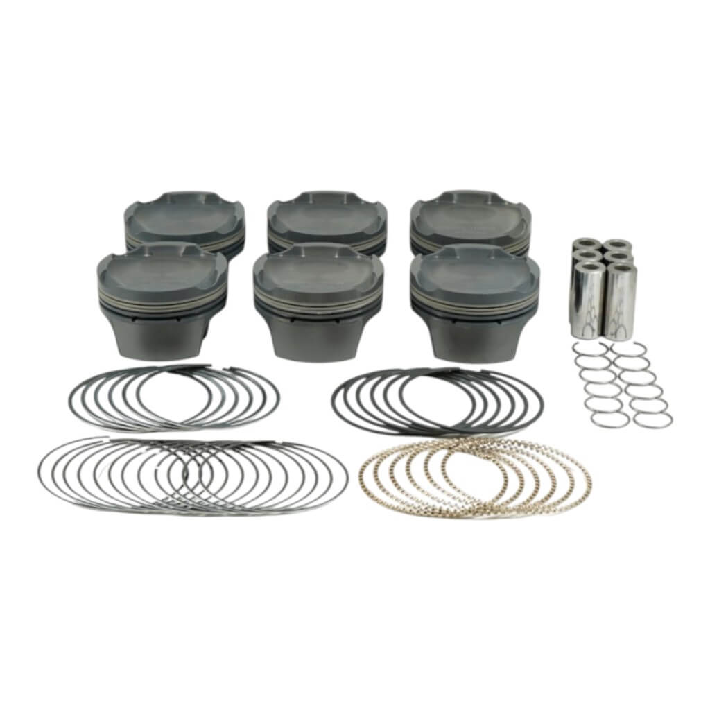 MAHLE 930286135T К-т поршнів з покриттям TBC (87,25 мм x 32,3 мм CH, 91,0 мм stroke, 139 мм rod, 21 мм pin, -13,1 куб. см, 340 г, 11,6 CR, 2618) для BMW M3 (E46) S54B32 3.2L Photo-0