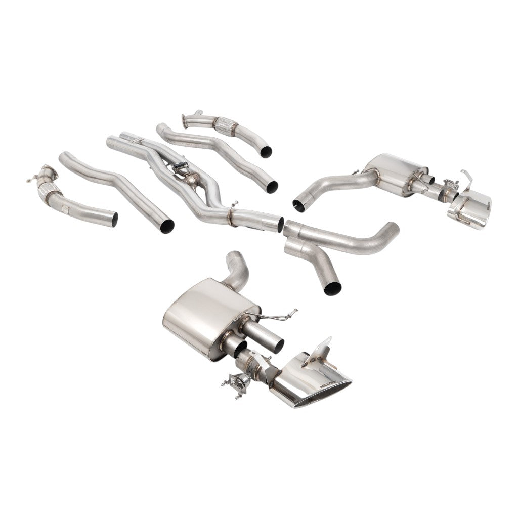 MILLTEK SSXAU1050 Вихлопна система Axle-Back, 3.15" (поліровані насадки) для AUDI RS6 / RS7 (C8) 2019- Photo-0