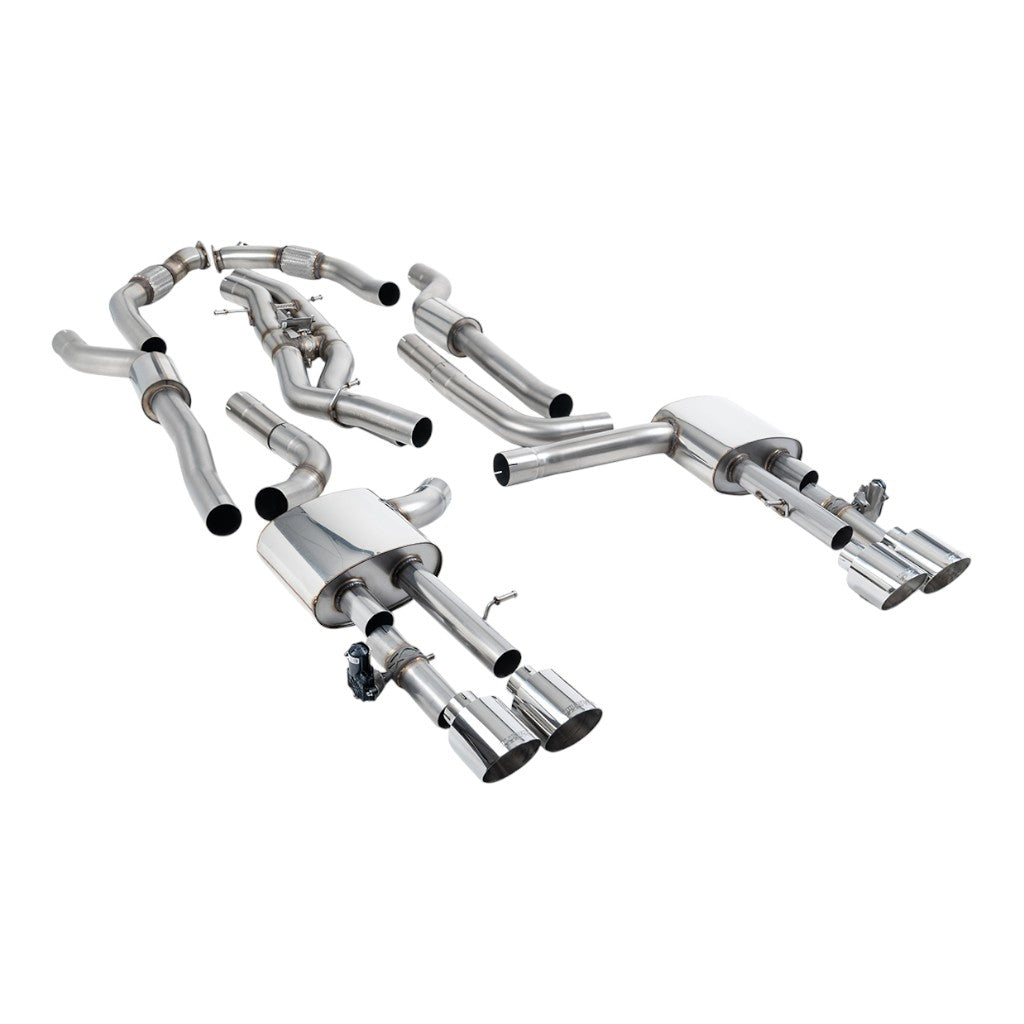 MILLTEK SSXAU1060 Вихлопна система Cat-Back, 3.15" (насадки поліровані GT-115) для AUDI S8 (D5) Non-OPF/GPF 2020- Photo-0